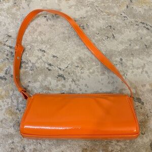 Orange Leather Shoulder Bag